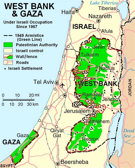 MAP Map Of The West Bank